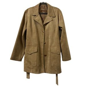 Emporio EGA Women's Vintage Beige Jacket Coat Tie Belt Lined Tan Colour Size L